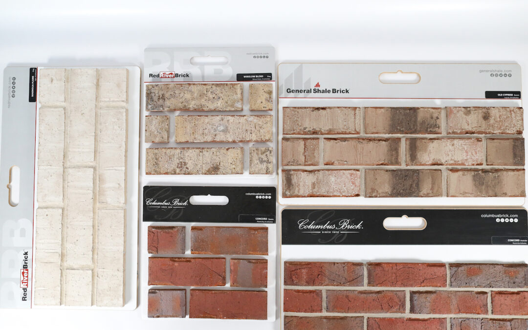 A close of brick samples created by Sampco.